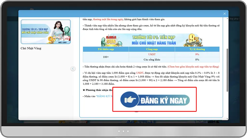 Bước 3: Chọn ĐĂNG KÝ NGAY